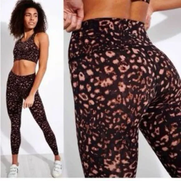 Varley Red Animal Matching Leggings and Sports Bra Set - Picture 3 of 7